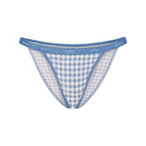 LIGHTWEIGHT COTTON LOGO PICOT STRING BIKINI | ARCTIC GINGHAM