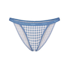 LIGHTWEIGHT COTTON LOGO PICOT STRING BIKINI | ARCTIC GINGHAM
