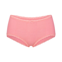 LIGHTWEIGHT COTTON POINTELLE LACE BOY SHORT | MELON TONAL
