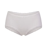LIGHTWEIGHT COTTON POINTELLE LACE BOY SHORT | SNOW