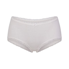 LIGHTWEIGHT COTTON POINTELLE LACE BOY SHORT | SNOW