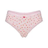 LIGHTWEIGHT COTTON LOGO PICOT HIPSTER | BABY PINK ARROWED HEARTS