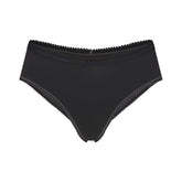 LIGHTWEIGHT COTTON LOGO PICOT HIPSTER | SOOT