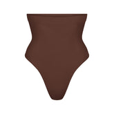 SEAMLESS SCULPT HIGH-WAISTED THONG | COCOA