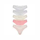 FITS EVERYBODY LACE DIPPED THONG 5-PACK | PIN DOT MULTI