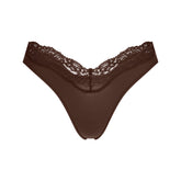 FITS EVERYBODY LACE DIPPED THONG | ESPRESSO