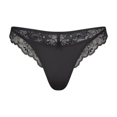 SKIMS LACE THONG | ONYX