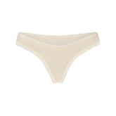 LIGHTWEIGHT COTTON LACE THONG | BUTTER TONAL