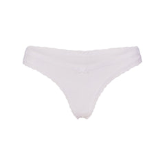 LIGHTWEIGHT COTTON LACE THONG | SNOW