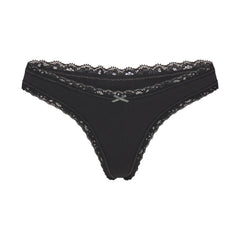 LIGHTWEIGHT COTTON LACE THONG | SOOT