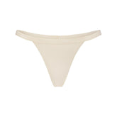 LIGHTWEIGHT COTTON LOGO PICOT THONG | BUTTER TONAL