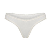 LIGHTWEIGHT COTTON POINTELLE LACE THONG | MARBLE TONAL