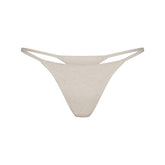 LIGHTWEIGHT COTTON STRING THONG | OATMEAL HEATHER