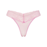 LIGHTWEIGHT COTTON WIDE LACE THONG | CHERRY BLOSSOM TONAL