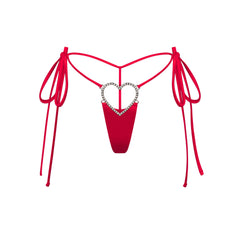 NOVELTY INTIMATES HEART CHARM STRING THONG | RUBY