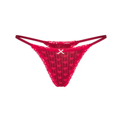 LIGHTWEIGHT COTTON POINTELLE LACE STRING THONG | BRICK HEART HALFDROP