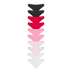 LIGHTWEIGHT COTTON THONG 10-PACK | CARNATION MULTI