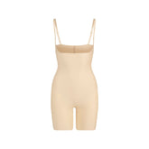 SKIMS BODY CORE SCULPT OPEN BUST MID THIGH BODYSUIT | SAND