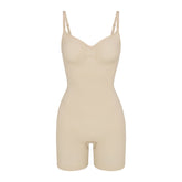 SEAMLESS SCULPT MID THIGH BODYSUIT | SAND