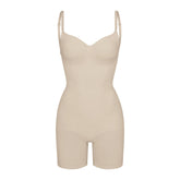 SEAMLESS SCULPT LOW BACK MID THIGH BODYSUIT | SAND
