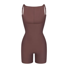 SKIMS BODY CORE SCULPT BACK SMOOTHING OPEN BUST MID THIGH BODYSUIT | COCOA