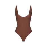 SKIMS BODY CORE SCULPT PLUNGE THONG BODYSUIT | JASPER