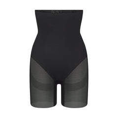 POWER MESH SHAPEWEAR CORE SCULPT HIGH-WAISTED MID THIGH SHORT | ONYX