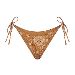 SIGNATURE SWIM DIPPED TIE BIKINI BOTTOM | ALMOND BANDANA