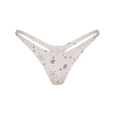 SIGNATURE SWIM THONG BIKINI BOTTOM | ECRU BANDANA PRINT