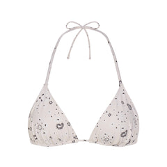 SIGNATURE SWIM TRIANGLE BIKINI TOP | ECRU BANDANA PRINT