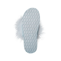 FAUX FEATHER SLIPPER | BABY BLUE