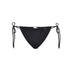 ICONIC SWIM HARDWARE TIE SIDE BIKINI BOTTOM | OBSIDIAN