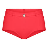 ICONIC SWIM BELTED BOY SHORT BIKINI BOTTOM | CARMINE