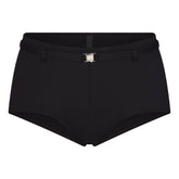 ICONIC SWIM BELTED BOY SHORT BIKINI BOTTOM | OBSIDIAN