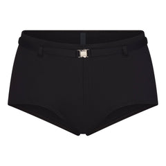 ICONIC SWIM BELTED BOY SHORT BIKINI BOTTOM | OBSIDIAN
