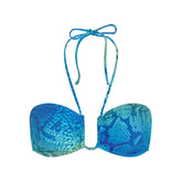 SIGNATURE SWIM HALTER BIKINI TOP | AQUA OMBRE SNAKE
