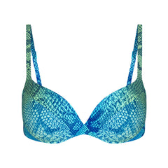 SIGNATURE SWIM ULTIMATE PUSH-UP TIE BACK BIKINI TOP | AQUA OMBRE SNAKE