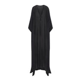 SWIM COVER-UPS SHEER LONG KAFTAN | OBSIDIAN