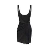 SWIM COVER-UPS SHEER OPEN FRONT SARONG | OBSIDIAN
