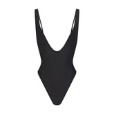 SIGNATURE SWIM PLUNGE ONE PIECE | ONYX