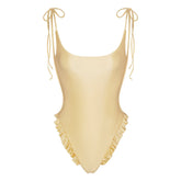 SATIN SWIM LOW BACK ONE PIECE | MARZIPAN