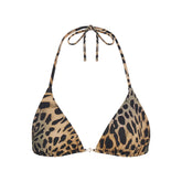 ICONIC SWIM HARDWARE TRIANGLE BIKINI TOP | CHEETAH SKIN PRINT