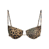 ICONIC SWIM HARDWARE UNDERWIRE BIKINI TOP | CHEETAH SKIN PRINT