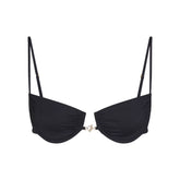 ICONIC SWIM HARDWARE UNDERWIRE BIKINI TOP | OBSIDIAN