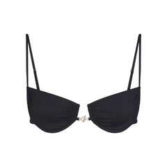 ICONIC SWIM HARDWARE UNDERWIRE BIKINI TOP | OBSIDIAN