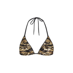 ICONIC SWIM SEQUIN TRIANGLE BIKINI TOP | BISCOTTI SEQUINED ZEBRA