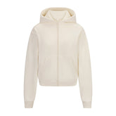 FRENCH TERRY ZIP UP HOODIE | ECRU