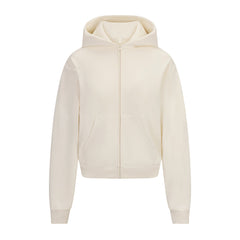 FRENCH TERRY ZIP UP HOODIE | ECRU