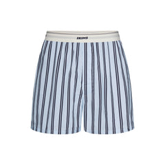COTTON POPLIN MENS LOGO BAND BOXER | PERIWINKLE STRIPE