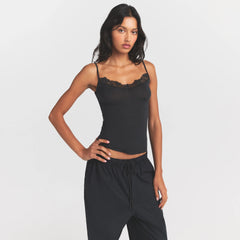 SHEER MODAL LACE CAMI | ONYX